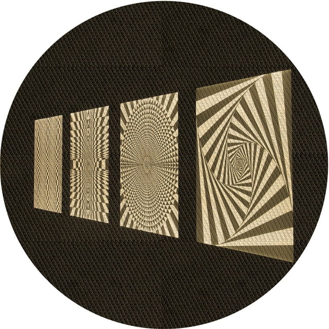 Ahgly Company Tapis Rond Lavable en Machine Intérieur Transitionnel Marron, 8 Pieds Rond
