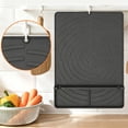 thumbnail image 6 of Silicone Grill Mat Compatible with Griddle,BBQ Spatula and Utensil Holder with Drip Pad,Silicone Grill Mat for Utensils,Heat Resistant Non-Slip Griddle Tools Mat for Outdoor Kitchen Counter,Black, 6 of 7