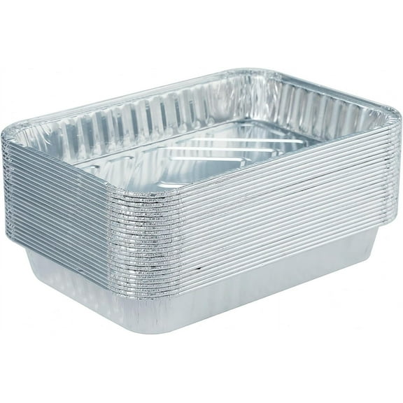 30Pack 6415 Drip Pans Compatible with Weber Grills Spirit Gas Grills, Q Grills, Genesis and Genesis II LX 200 300 Series,Disposable Aluminum Foil BBQ Grease Trays, 8.5 x 6 Inch