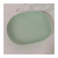 thumbnail image 1 of Mint Green Dinner Plate Striped Ceramic Plate Oval Dinner Plate Long Plate Fruit Dim Sum Salad Deep Plate Small Soup Plate, 1 of 7