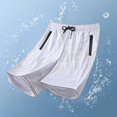 thumbnail image 2 of Besolor Mens Shorts Summer Lightweight Breathable Thin Workout Running Elastic Waist Drawstring Shorts with Zipper Pockets(X-Small,White), 2 of 7