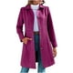 thumbnail image 2 of Abrigo informal de manga larga sin capucha y chaquetas para mujer, elegante abrigo de invierno de color liso con solapa y manga larga, chaqueta de lana estilo guisante, blusa para mujer, 2 of 9