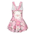 thumbnail image 5 of Uourmeti Cartoon Pig & Floral Print Skirted One-Piece Swimsuit for Girls - Soft Stretchy Quick Dry Swim Dress for Beach & Pool Vacations, 5 of 8