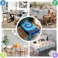 thumbnail image 5 of Blue Tie Dye Mandala Pattern Rectangle Tablecloth 60"x120",Waterproof Polyester Rectangle Table Cloth, Wipeable Spillproof Polyester Tablecloth for Dining, Camping, Indoor and Outdoor, 5 of 6