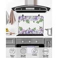 thumbnail image 4 of Large Induction Cooktop Protector Mat Purple Flowers Stove Top Covers for Electric Stove, Spring Watercolor Floral Leaves Plants Decorative Stove Burner Cover Mats, Glass Top Stove Cover, 4 of 7