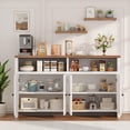 thumbnail image 3 of Buffet Sideboard Cabinet with Storage, 55inch Large Farmhouse Kitchen Storage Cabinet with 4 Doors and Adjustable Shelves, for Kitchen, Dining Room, Living Room, 3 of 8