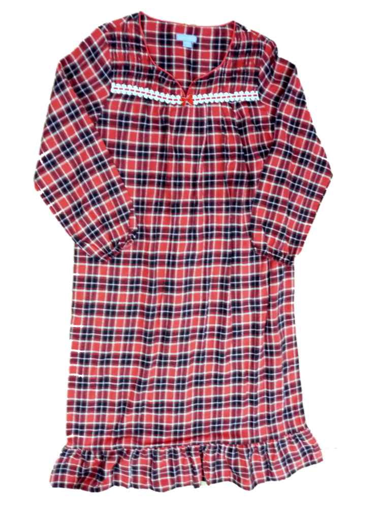 long plaid flannel nightgown