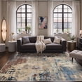 thumbnail image 4 of DEORAB 5x7 Area Rug Low Pile Lightweight Washable Rug Non Slip Backing Indoor Easy Care rug for Living Room, Bedroom, Beige, 4 of 12