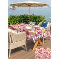 thumbnail image 5 of Outdoor Tablecloth with Umbrella Hole for Patio/Picnic/Party/Camping, Summer Fruits Waterproof Table Cloth Rectangle Table Cover Washable, Grapefruit Peach Lemon Strawberry Striped (54"x 80"), 5 of 9