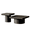 Black, variant on Tcbosik Nesting Coffee Tables Set of 2, 23.6" & 34.6" Square Living Room Table Set, Space Saving, Black & Natural