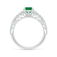 thumbnail image 2 of ANGARA Natural Aeon Vintage Style Solitaire Emerald Filigree Engagement Ring in 14K White Gold for Women (Size-6mm) | May Birthstone, Anniversary, Jewelry Gift for Women | Natural Emerald Ring, 2 of 9