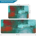 thumbnail image 2 of 2 Pieces Kitchen Rugs, Abstract Anti Fatigue Non Slip Foam Cushioned Turquoise and Red Art Painting Comfort Indoor Floor Mat Runner Rug Set for Laundry Office Sink Bathroom (17"x48"+17"x24"), 2 of 6