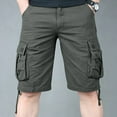 thumbnail image 2 of MIUOWANP Oversized Men's Casual Cotton Loose Fit Cargo Shorts with Multi Pocket Fashion Trend Solid Color Wide Leg Short Size XL(8)Army Green, 2 of 4