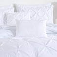 thumbnail image 3 of Chezmoi Collection 10-Piece Bed in a Bag Comforter Set, Pintuck Design, All Season Soft Microfiber Bedding with Sheets, Pillow Shams & Decorative Pillow, White, California King, 3 of 9
