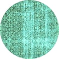 thumbnail image 1 of Ahgly Company Machine Washable Indoor Round Persian Turquoise Blue Traditional Area Rugs, 3' Round, 1 of 4