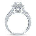 thumbnail image 4 of 14k White Gold Round Infinity Twist Halo Cross Over Solitaire Engagement Ring CZ Cubic Zirconia (1.50cttw., 1.0ct. Center) , Size 5, 4 of 7