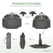 Dream On Me Pop Up Children Playpen, Easy Set-Up- Indoor Play House and Outdoor Play Tent with Canopy Cover, Charcoal