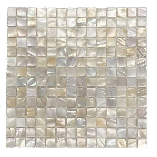 Mosaico de concha de azulejo de nácar blanco sin costuras 3d para salpicaduras de baño/cocina (8 hojas)