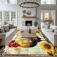 thumbnail image 4 of Vintage Rooster Area Rug 6x9 FT, Non Slip Living Room Throw Carpet, Pastoral Floral Watercolor Animals Washable Soft Large Floor Carpet Non-Shedding Rug for Bedroom Dining Room Play Room, 4 of 9