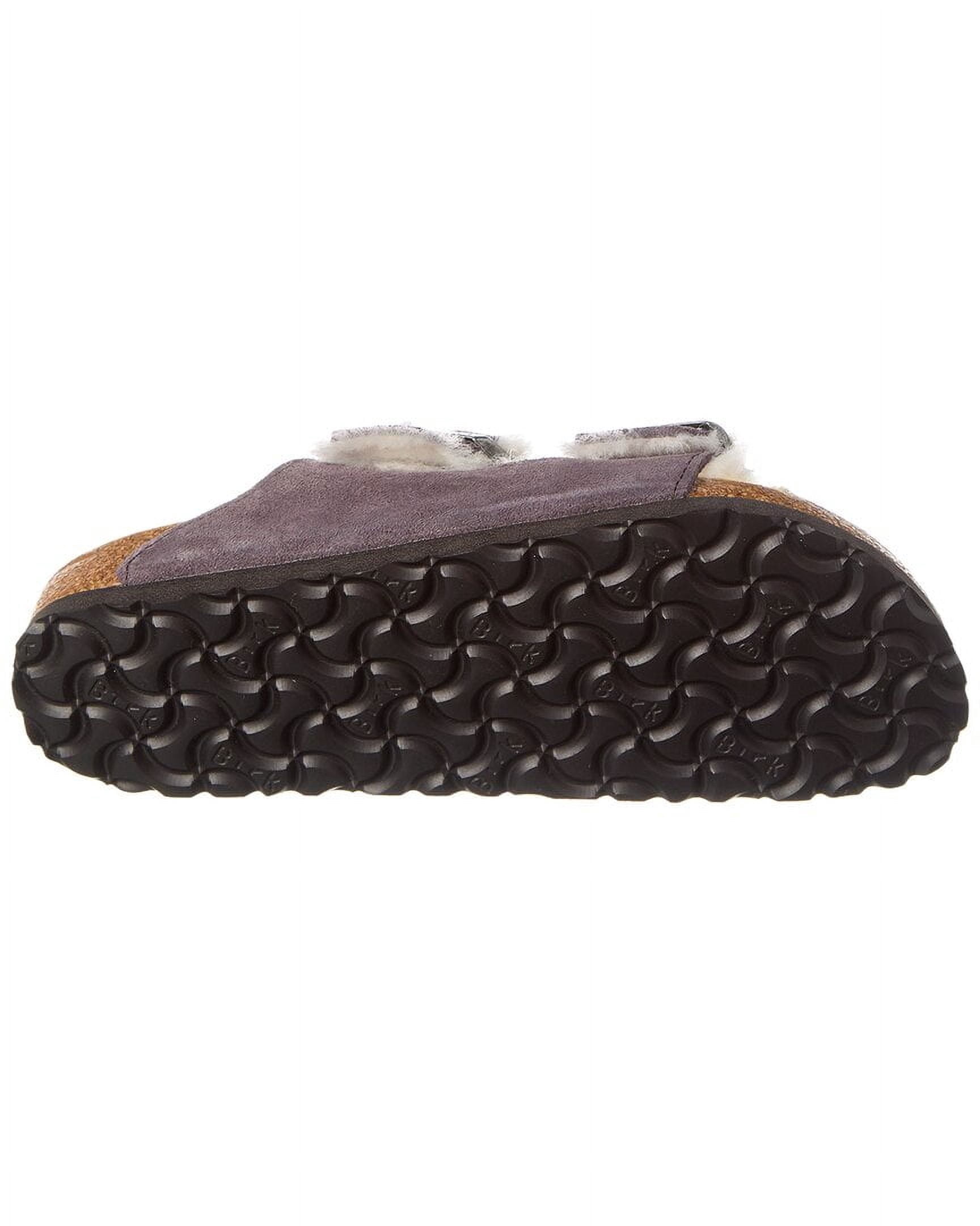 Birkenstock Arizona Narrow Suede & Shearling Sandal, 38, Grey
