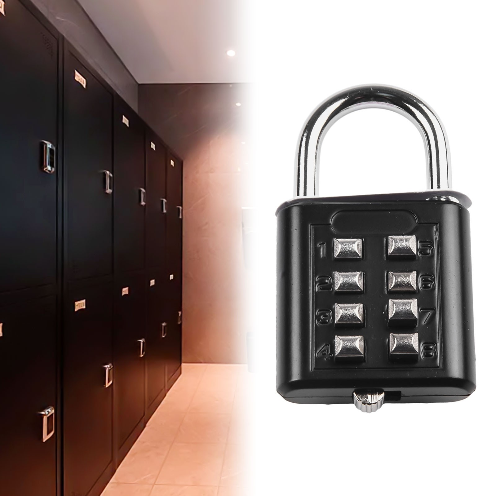 8-Digit Password Combination Padlock Zinc Alloy Suitcase Smart