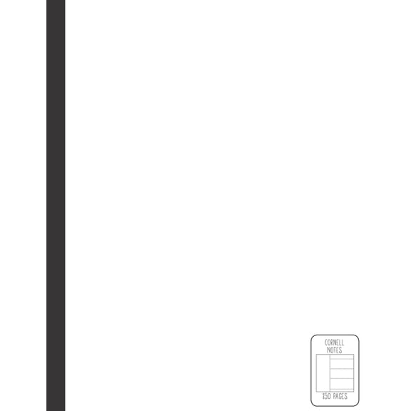 Cornell Notes: 150 Pages Single Subject Notebook Large 8.5 x 11 Cornell Notes Ruled White Cover (Paperback)