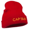 thumbnail image 5 of Captain Embroidered Cuff Long Beanie - Red OSFM, 5 of 5