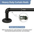 thumbnail image 2 of 1 Inch Industrial Adjustable Curtain Rod for Windows 16 to 28,Indoor/Outdoor Pipe Wrap Around Curtain Rod, 2 of 9