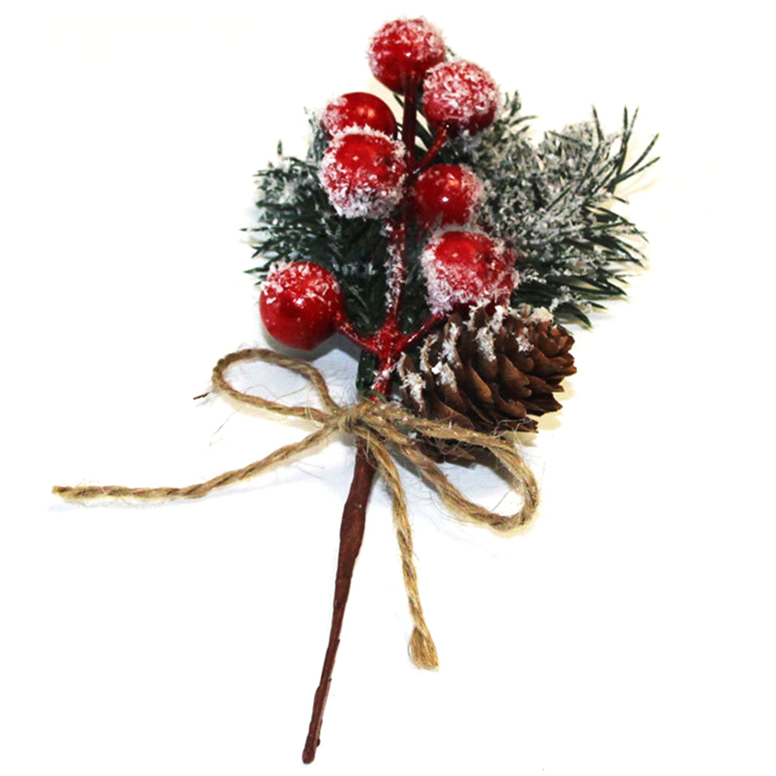 Christmas Berry Artificial Pine Branch Ornament Holly Pick Flower 10X Xmas Decor 