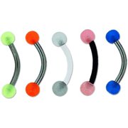 BODY JEWELRY 316L Stainless Steel Glow-in-the-Dark 5-Piece Eyebrow Set