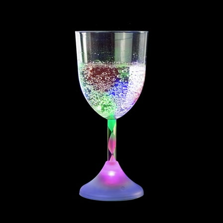 Toner Depot LED Light Up Flashing 8 oz Goblet Wine Glasses (Set of 6)