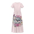 thumbnail image 6 of Uourmeti Tween Girls Maxi Dress Short Sleeve Round Neck Casual Flowy Cute Koala Rose Print Summer Long Dress for Girls Big Kids, Size 9-10 Years, 6 of 7
