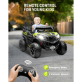 thumbnail image 3 of TOKTOO 24V Powered Ride on UTV, One Seater Kid Car w/ Remote Control, Trunk Storage Space-Green, 3 of 9