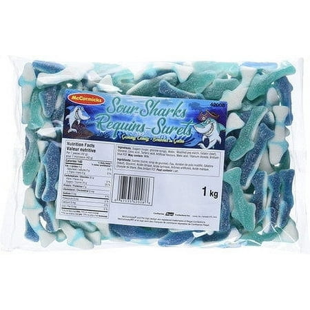 Sour Sharks Gummy Candy  1kg/2.2 lbs. Bulk Bag {Imported from Canada}