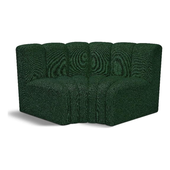 Meridian Furniture Arc Green Boucle Fabric Modular Sectional