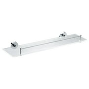 Caster Series 5.24 in. W Glass Shelf in Polished Chrome