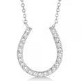 thumbnail image 2 of Pave Set Diamond Horseshoe Pendant Necklace 14k White Gold 0.20ct, 2 of 2