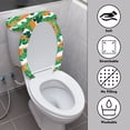 thumbnail image 3 of HELLHERO Striped Shamrock Variety Bathroom Toilet Lid Cover, Stays in Place Machine Washable Polyester Lid Cover Set for Toilet, 3 of 8