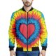 thumbnail image 3 of Chaqueta con estampado geométrico colorido de arcoíris para hombre, sudadera con rayas estampadas en 3D, chaqueta bomber urbana con cremallera, tops y abrigos, 3 of 5