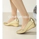 thumbnail image 4 of Tacón bajo plateado Wedges Ankis para mujer, cómodo tacón de 5 cm, 4 of 6