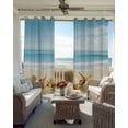 thumbnail image 6 of Beach Coastal Blackout Curtains for Bedroom Living Room Darkening Curtains 54 Inch Long Summer Seaside Shell Starfish Nautical Short Curtain for Small Window Treatment Grommet Drapes 42"x54"x2, 6 of 9