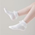 thumbnail image 6 of 5 Pack Baby Girs Lace Socks Toddler Ruffle Eyelet Princess Dress Frilly Cotton Thin Mesh Ankle Socks for 1-8T Kids, 6 of 7