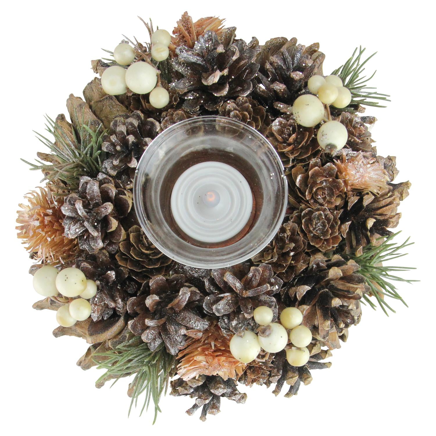 7.25" Pine Cone Thanksgiving Votive Candle Holder