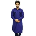 thumbnail image 1 of Atasi Men's Pathani Style Purple Men's Long Kurta Punjabi Ethnic Shirt-X-Large, 1 of 8