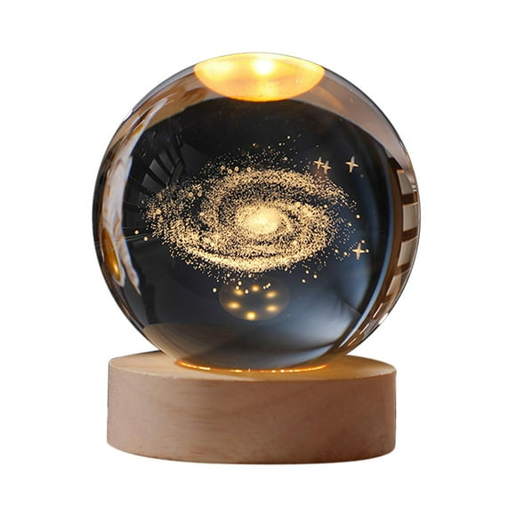 Lámpara de noche de bola de cristal de 60 mm Lámpara de noche de astronomía con base decorativa planetaria Diámetro de : 6 cm jinwen Luz de noche