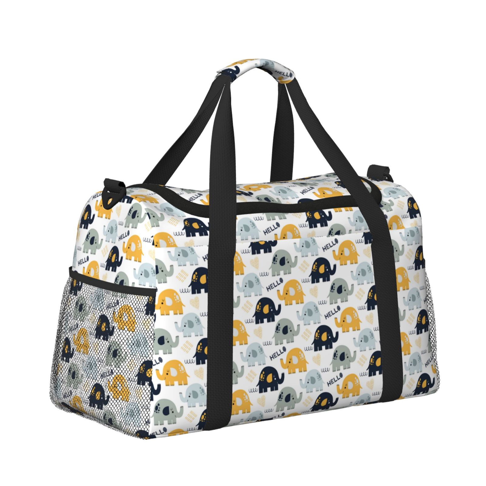 Fuzoiu Cute Elephant Print Travel Duffle Bag,Carry On Tote Bags,Duffel Bag,Sport Gym Bag, Hospital Bag for Labor and Delivery, Overnight Bag,Luggage Bag