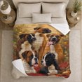 thumbnail image 5 of Festive Boxer Dog Group Portrait Painting Red Gold, Festive Pet Portrait Pattern, Warm Flannel Blanket for Living Room and Bedroom, Dog Lovers Father's Day Gift, Pet Lover Home Decor, 5 of 9