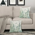 thumbnail image 3 of Eucalyptus Leaf Spring Decorative Pillow Covers 16x16 Inch Sage Green Watercolor Leaves Summer Outdoor Throw Set of 2 Farmhouse Pillowcases Cotton Linen Cushion for Couch Decor, 3 of 6