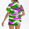thumbnail image 3 of Hvot&aat Women's Hawaiian Short Sleeve Shirts Floral Tropical Print Button Down Tops Oversize Cool Blouses, 3 of 4
