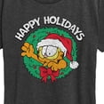 thumbnail image 3 of Garfield - Happy Holidays Wreath - Women's Short Sleeve Graphic T-Shirt, 3 of 5